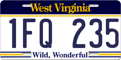 WV license plate 1FQ235