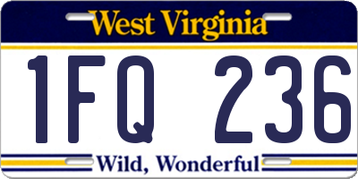 WV license plate 1FQ236
