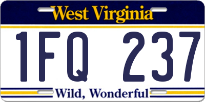 WV license plate 1FQ237