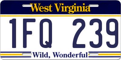 WV license plate 1FQ239