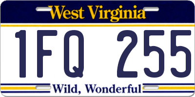 WV license plate 1FQ255