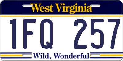WV license plate 1FQ257