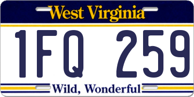 WV license plate 1FQ259