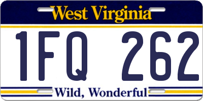 WV license plate 1FQ262