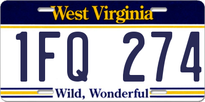 WV license plate 1FQ274