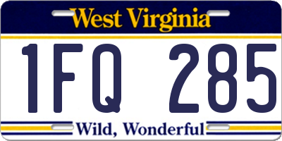 WV license plate 1FQ285