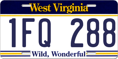WV license plate 1FQ288