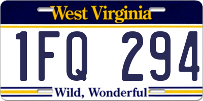 WV license plate 1FQ294