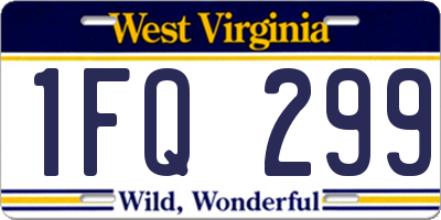 WV license plate 1FQ299