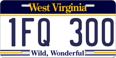 WV license plate 1FQ300