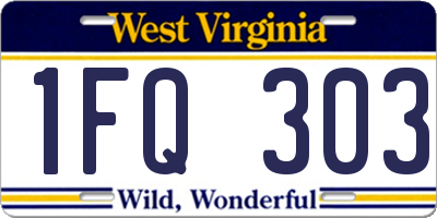 WV license plate 1FQ303