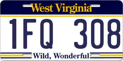 WV license plate 1FQ308