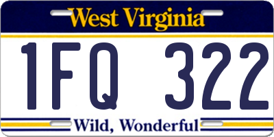 WV license plate 1FQ322