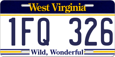 WV license plate 1FQ326