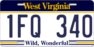 WV license plate 1FQ340