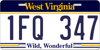 WV license plate 1FQ347