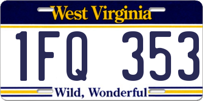 WV license plate 1FQ353