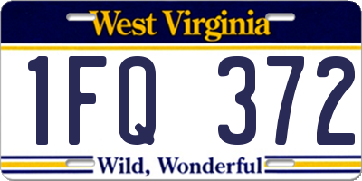 WV license plate 1FQ372