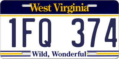 WV license plate 1FQ374