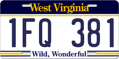 WV license plate 1FQ381