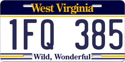 WV license plate 1FQ385