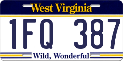 WV license plate 1FQ387