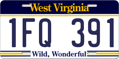 WV license plate 1FQ391