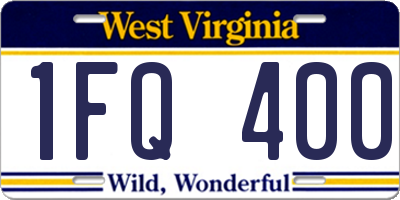 WV license plate 1FQ400