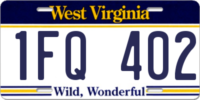 WV license plate 1FQ402
