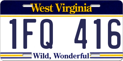 WV license plate 1FQ416