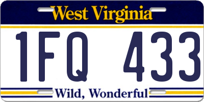 WV license plate 1FQ433