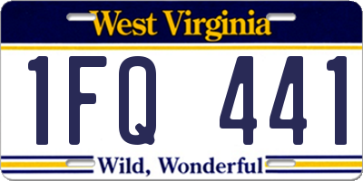 WV license plate 1FQ441