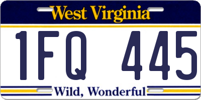 WV license plate 1FQ445