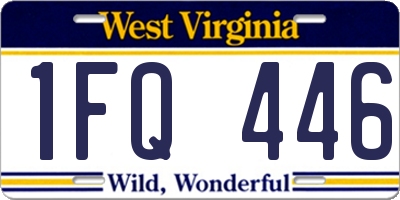 WV license plate 1FQ446