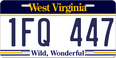 WV license plate 1FQ447