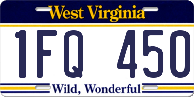 WV license plate 1FQ450