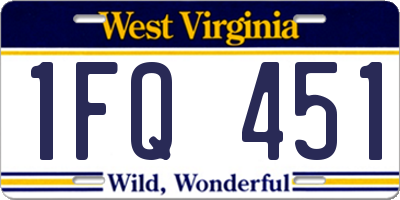 WV license plate 1FQ451