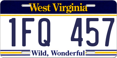 WV license plate 1FQ457