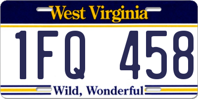 WV license plate 1FQ458