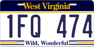 WV license plate 1FQ474