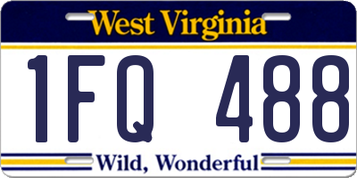 WV license plate 1FQ488
