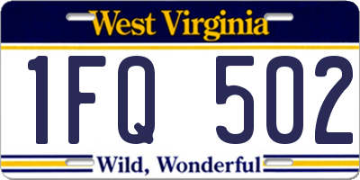 WV license plate 1FQ502
