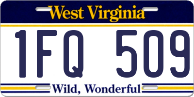 WV license plate 1FQ509