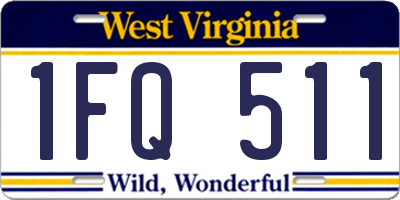 WV license plate 1FQ511