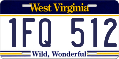WV license plate 1FQ512