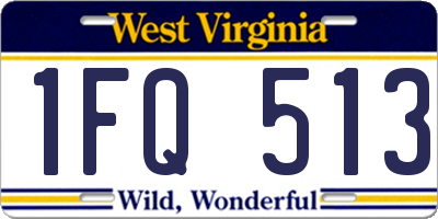 WV license plate 1FQ513
