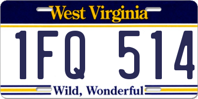 WV license plate 1FQ514
