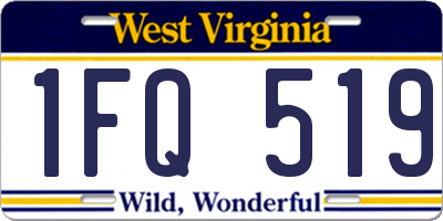 WV license plate 1FQ519