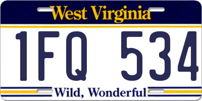 WV license plate 1FQ534