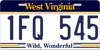 WV license plate 1FQ545